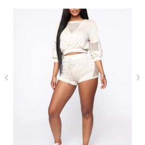 Short Set Oatmeal Color Size S Fashion Nova